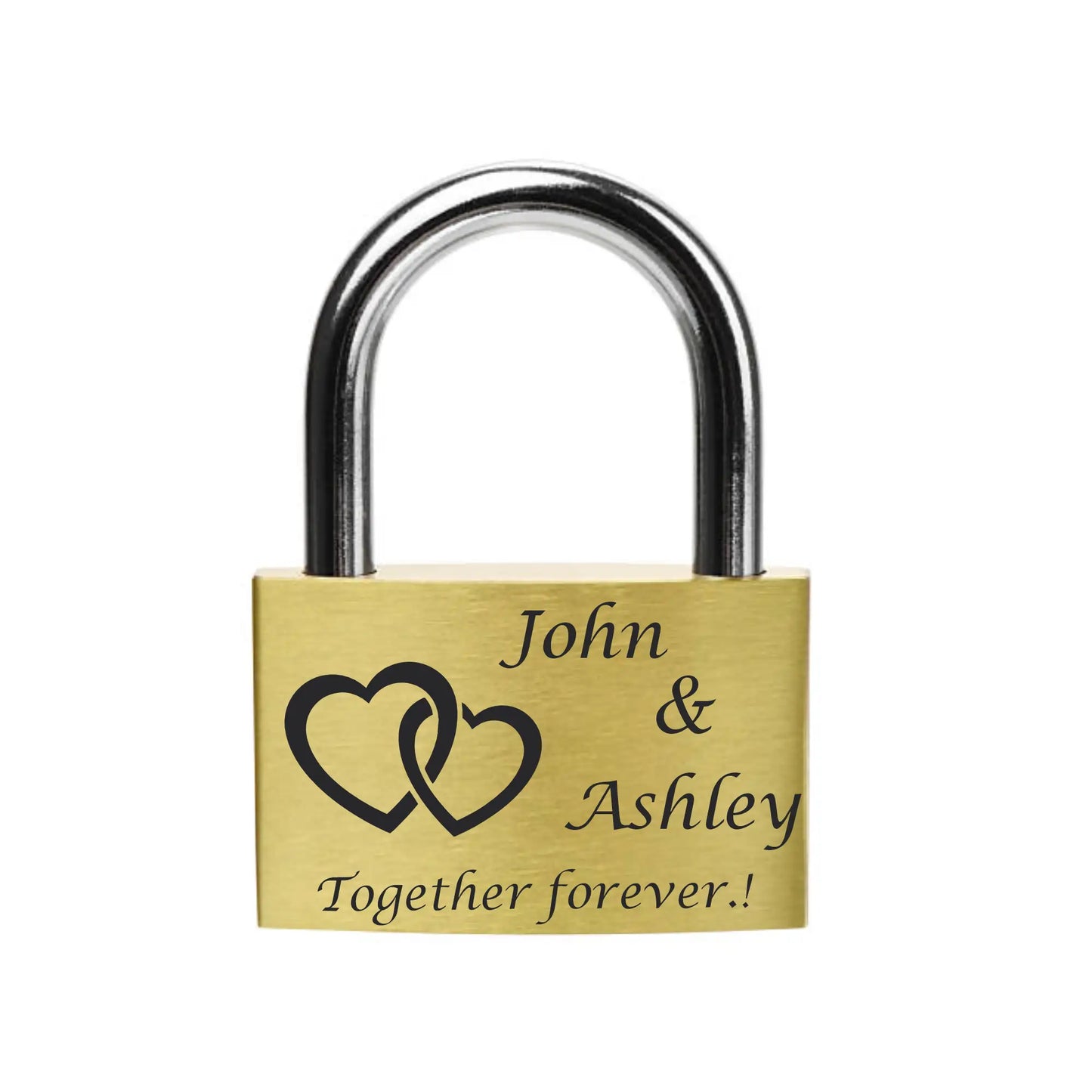 FANSTIK Custom Engraved Padlock (Made in USA) Anniversary, love lock for bridge, personalized padlock for you love L(1.57In) x H(0.98In) (Twin Heart)