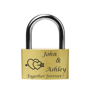 engraved lock for bridge, love lock personalised, personalized locks, custom padlocks,, engravable lock, Twin Heart,