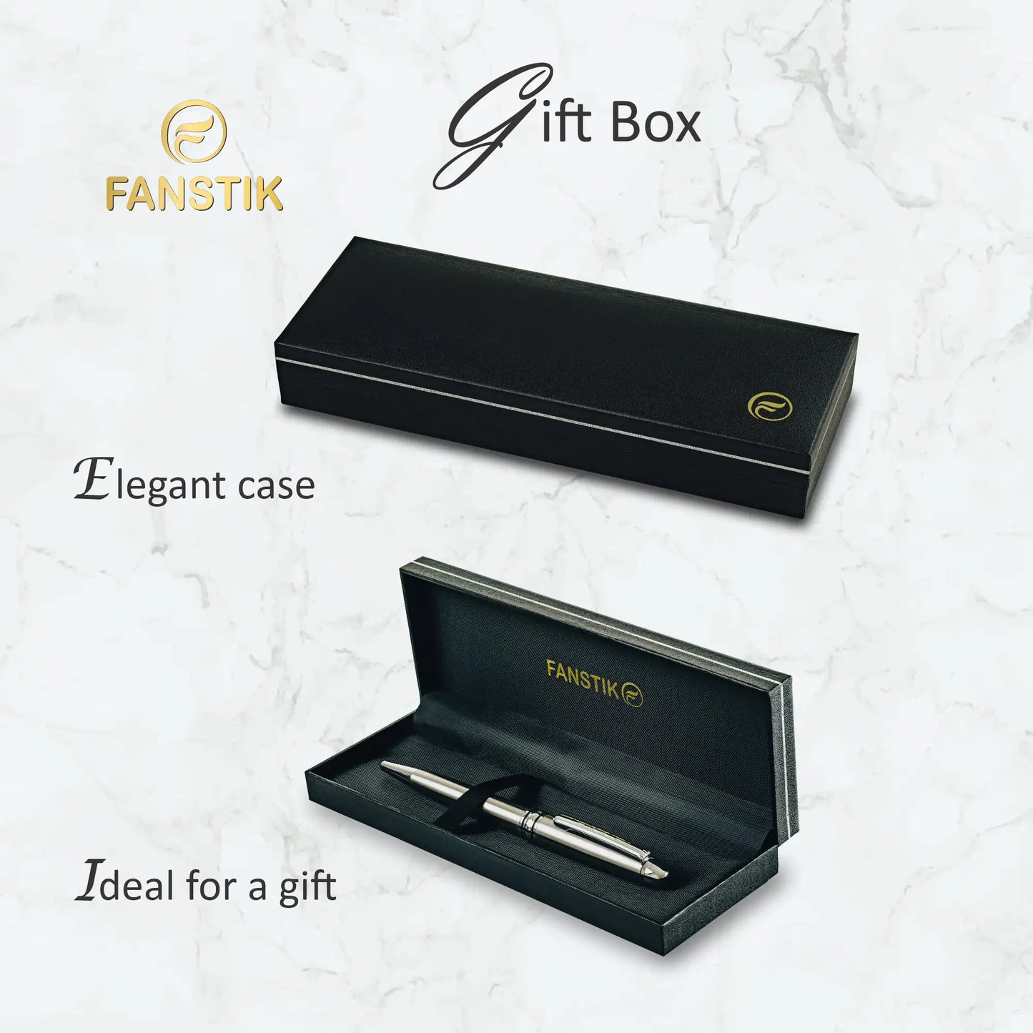 FANSTIK Customized BallPoint pen with name (MADE IN USA) stainless steel, luxury engraved pen personalized for men and for women. (BallPoint Silver)