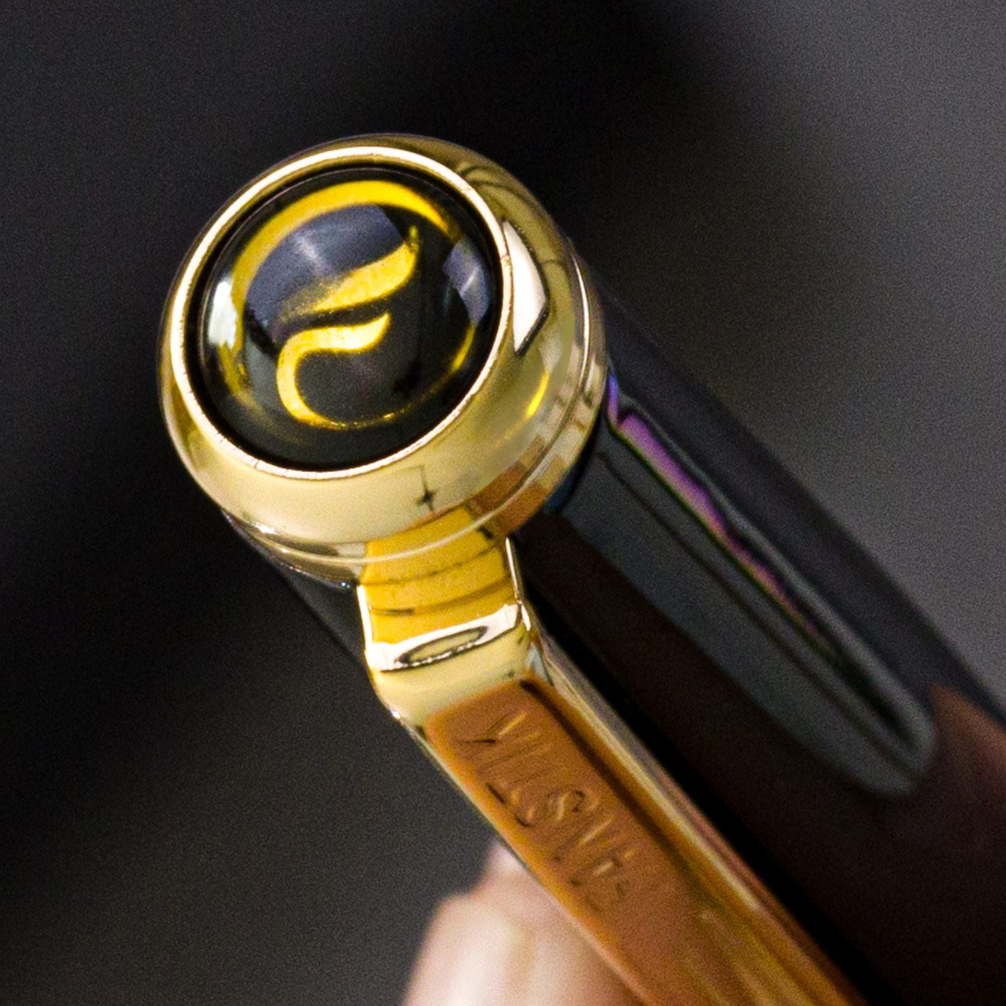Personalized Luxury Black & Gold Rollerball pens (MADE IN USA) Fancy Pen, Real 24K Gold Plating (Lux Custom-RollerBall Black-Gold)