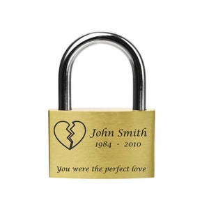 engraved lock for bridge, love lock personalised, custom padlocks,, engravable lock, Broken Heart.