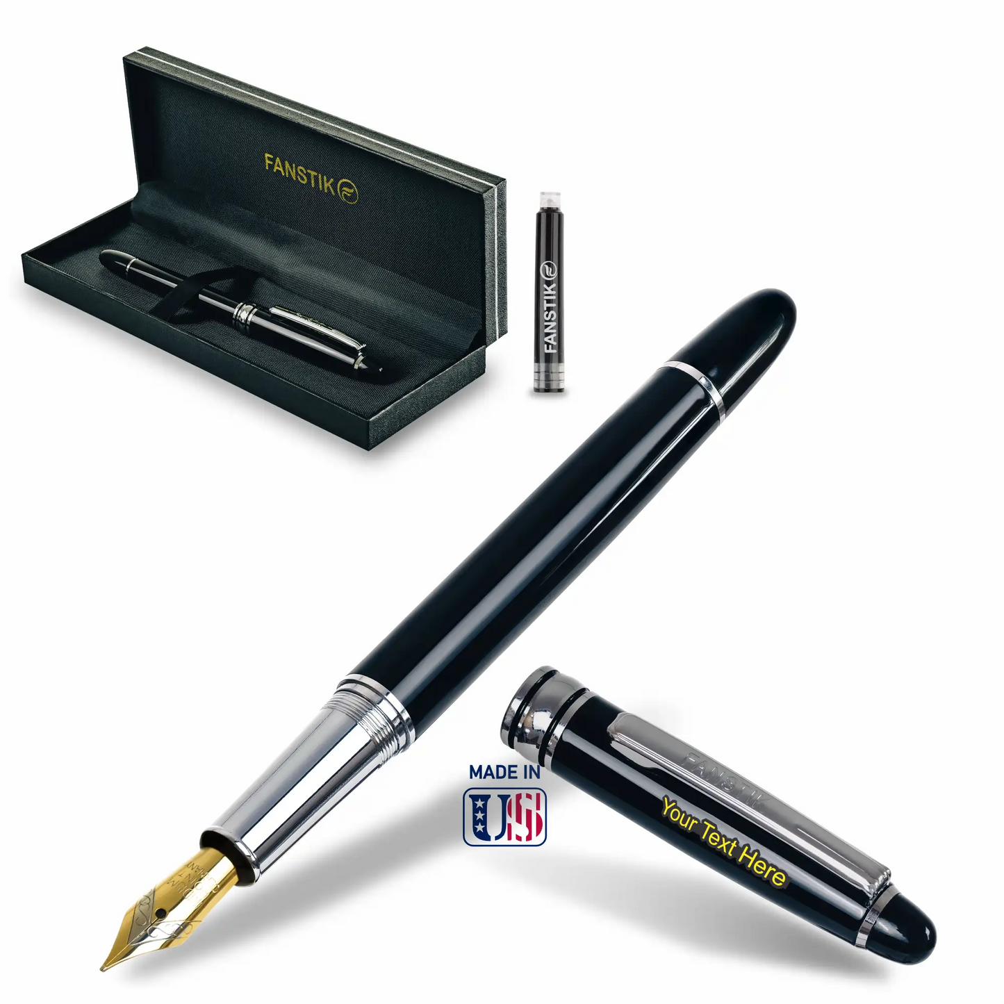 black fountain pen, luxury fountain pen, best fountain pens fine, luxury fountain pens, fountain pen gift
