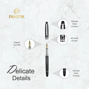 silver fountain pen, fountain pen components