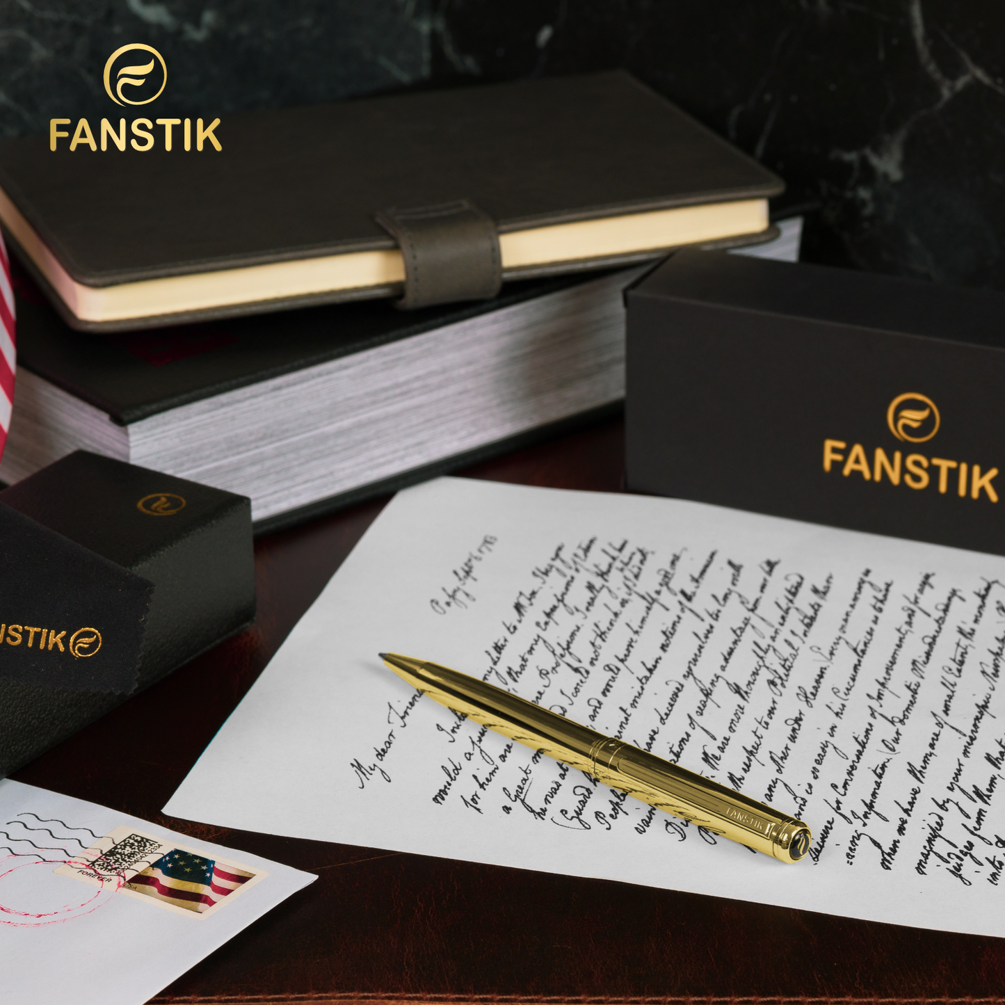 Luxury Gold Ballpoint pens (MADE IN USA) Fancy Pen, Real 24K Gold Plating (Lux BallPoint Gold)