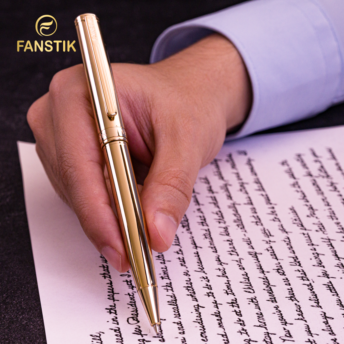 Luxury Gold Ballpoint pens (MADE IN USA) Fancy Pen, Real 24K Gold Plating (Lux BallPoint Gold)
