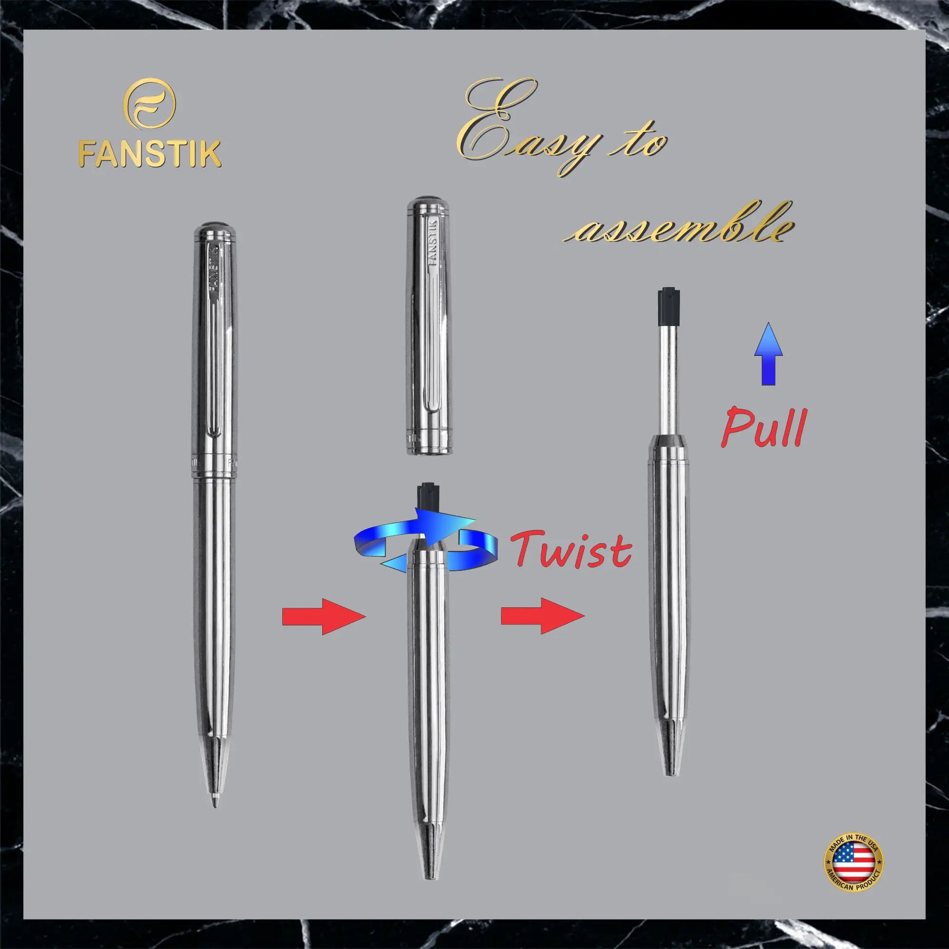 silver ballpoint pen,  professional pens, best professional pens, pen components