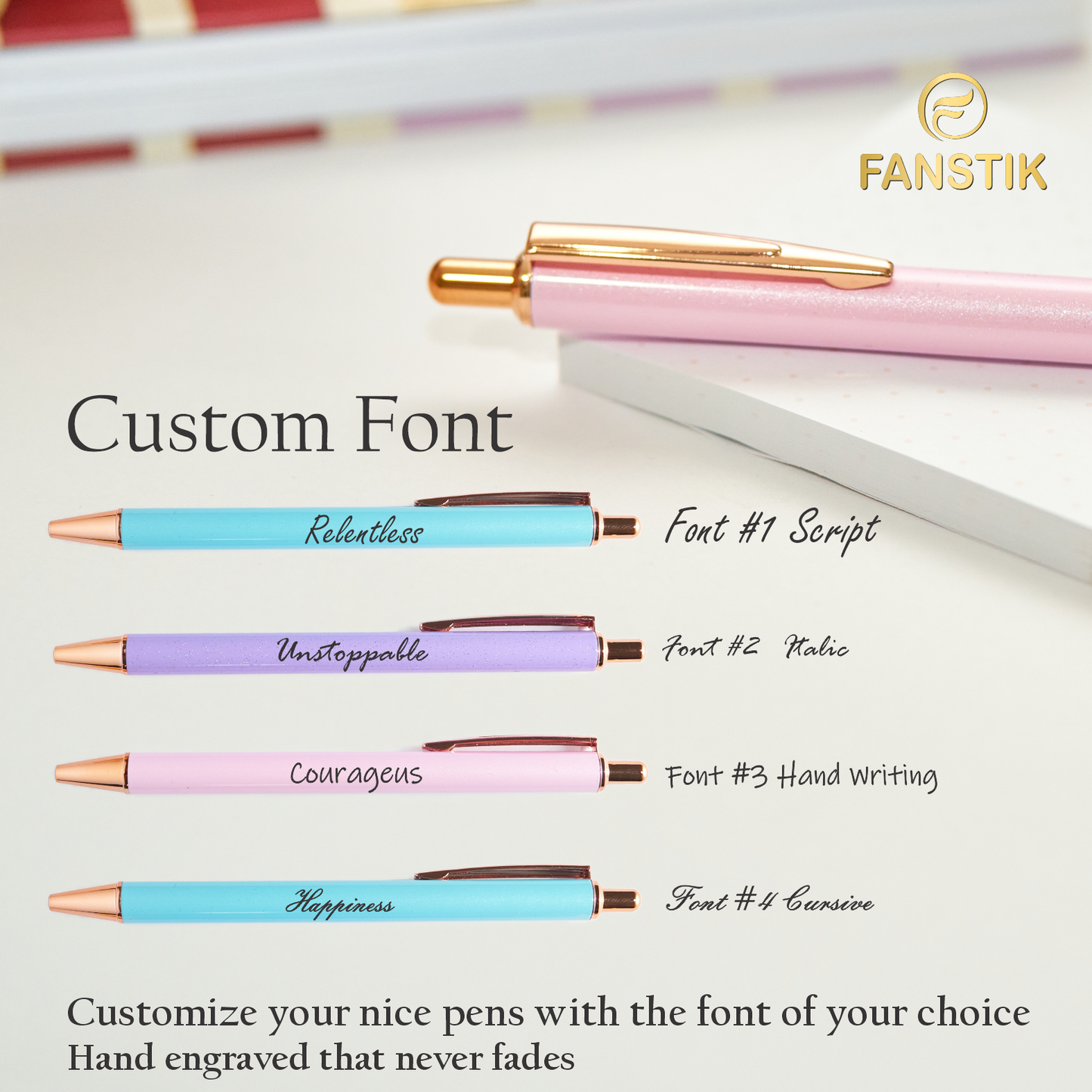 Pastel Pens Gifts, Fancy Pen Set for Women (Motivation Set)