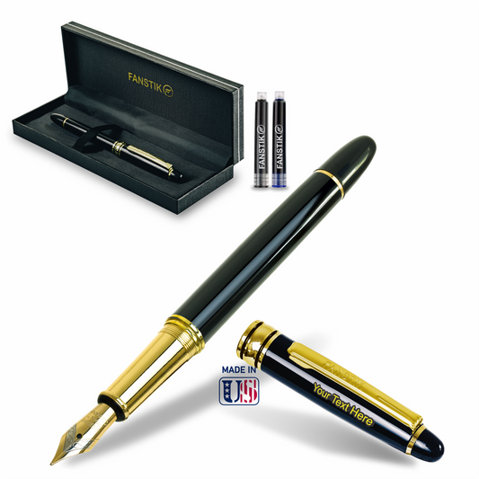 Fanstik Customized Fountain Black & Gold Pen