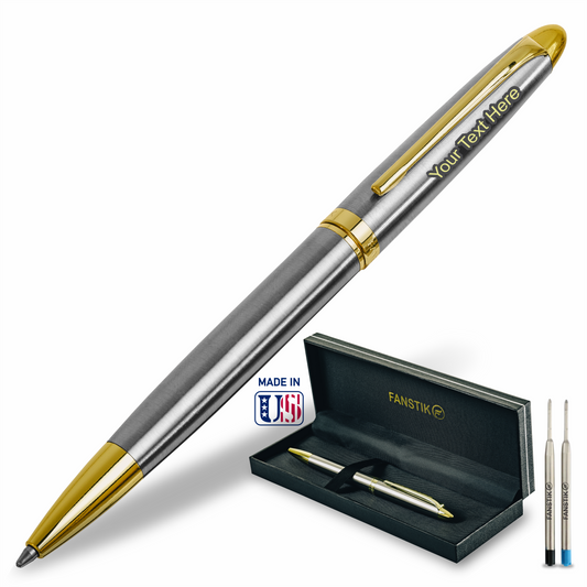 Fanstik Customized Ballpoint Silver and Gold Pen