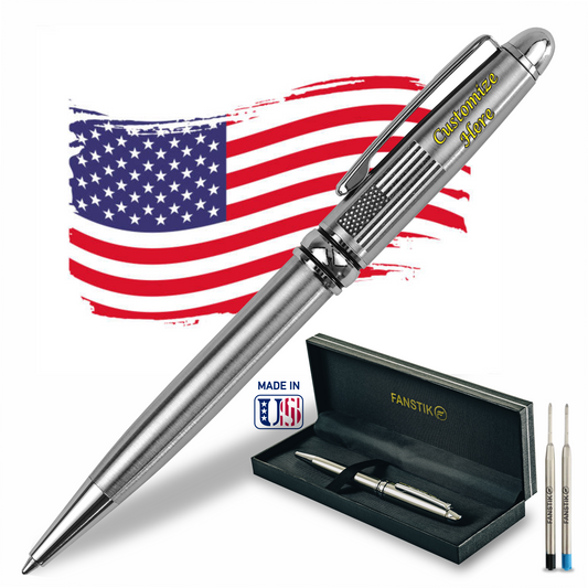 Personalized American Patriotic Ballpoint Pen, Memorial Day, Veterans Day, Independence Day (Ballpoint US Flag)