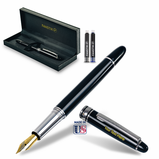 Fanstik Customized Fountain Black & Silver Pen