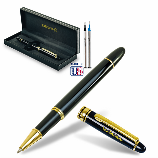 Fanstik Customized Rollerball Black & Gold Pen