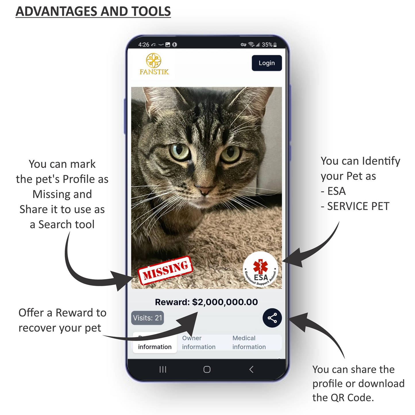 Pet ID Tag (QR Code & Face) v