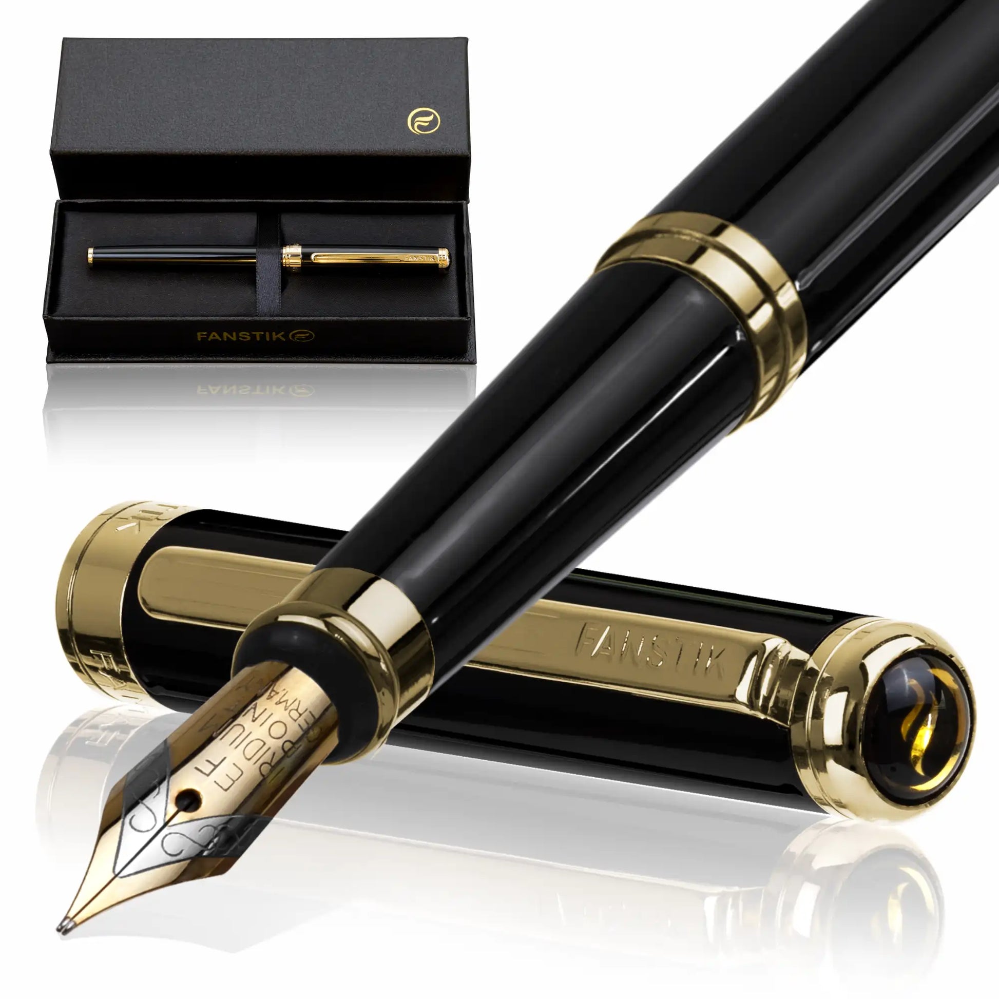 black and gold fountain pen, fountain pens, luxury fountain pen, best fountain pens fine, fountain pen gift, best fountain pens, best fountain pen, top fountain pens, nice fountain pens, 