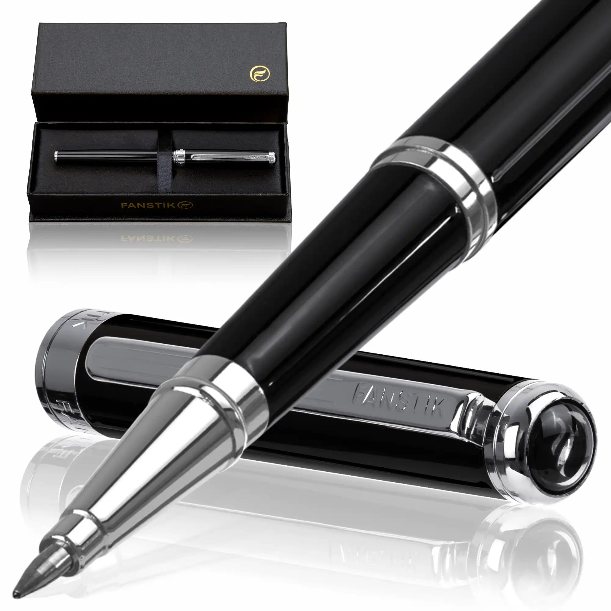 black and silver ballpoint pen, best seller pens, best luxury pens, fancy pens, luxury pens,  