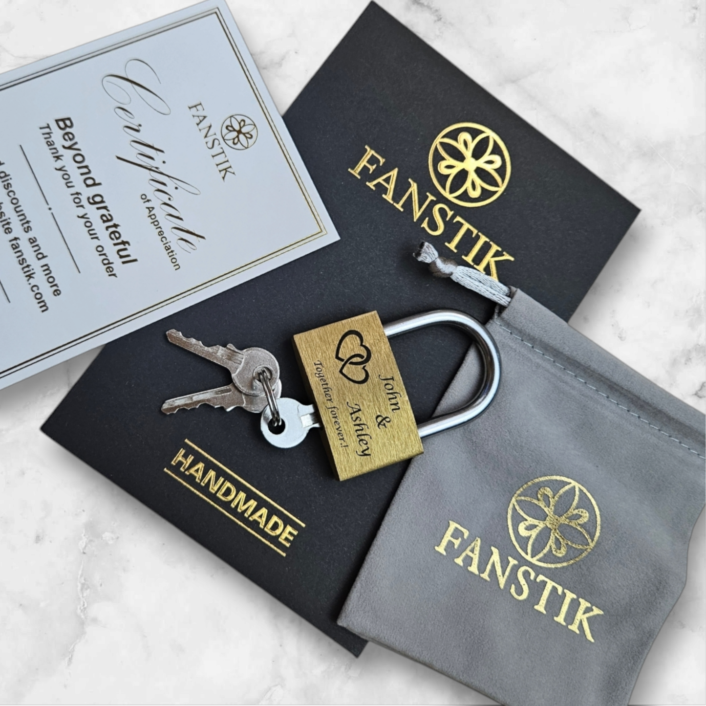 FANSTIK  Custom Engraved Padlock (Made in USA)  Anniversary, love lock for bridge, Wedding, personalized engraved padlock for you love  L=(40mm/1.57In) x H=(25mm/0.98In)  (Arrowed Heart)