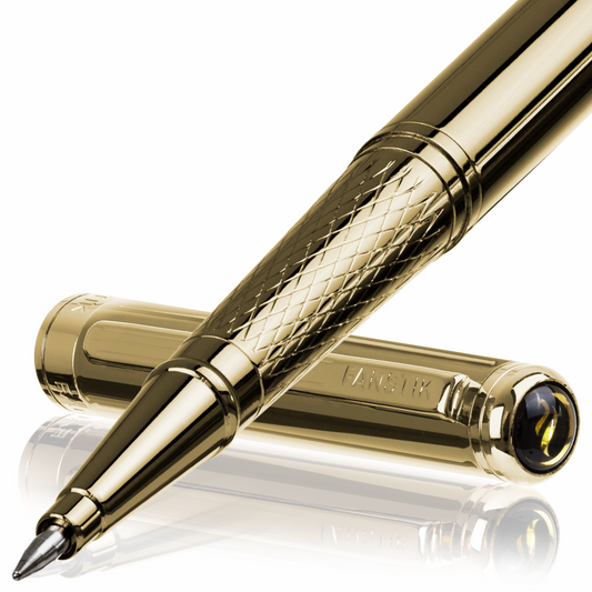 Personalized Luxury Gold Rollerball pens (MADE IN USA) Fancy Pen, Real 24K Gold Plating (Lux Custom-RollerBall Gold)