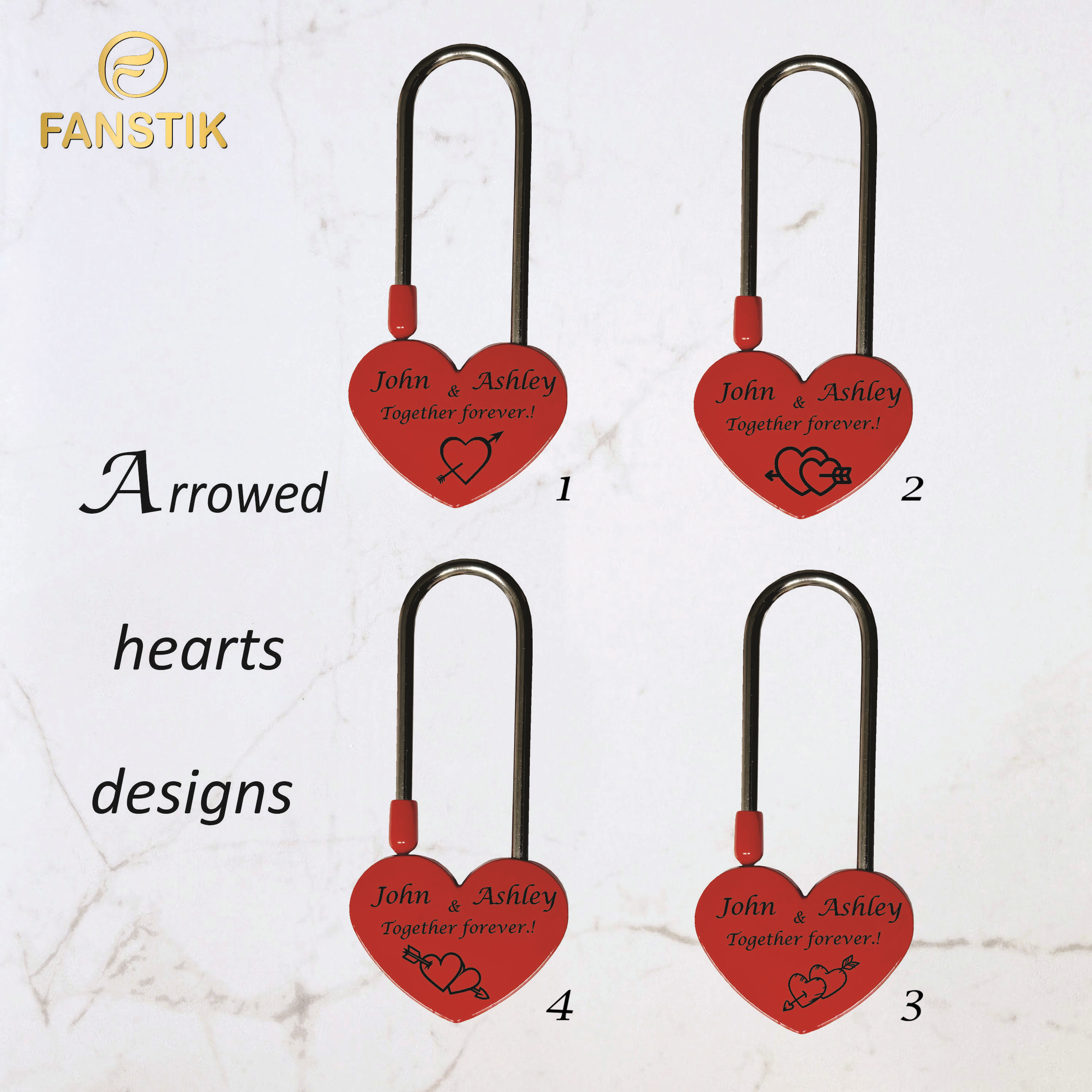 Custom Engraved Red Padlock 