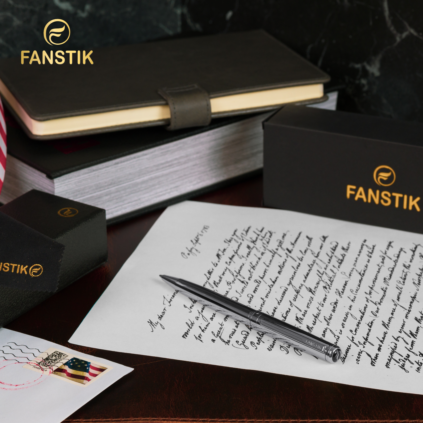 Luxury Silver Ballpoint pens (MADE IN USA) Fancy Pen, Real 24K Gold Plating (Lux BallPoint Silver)