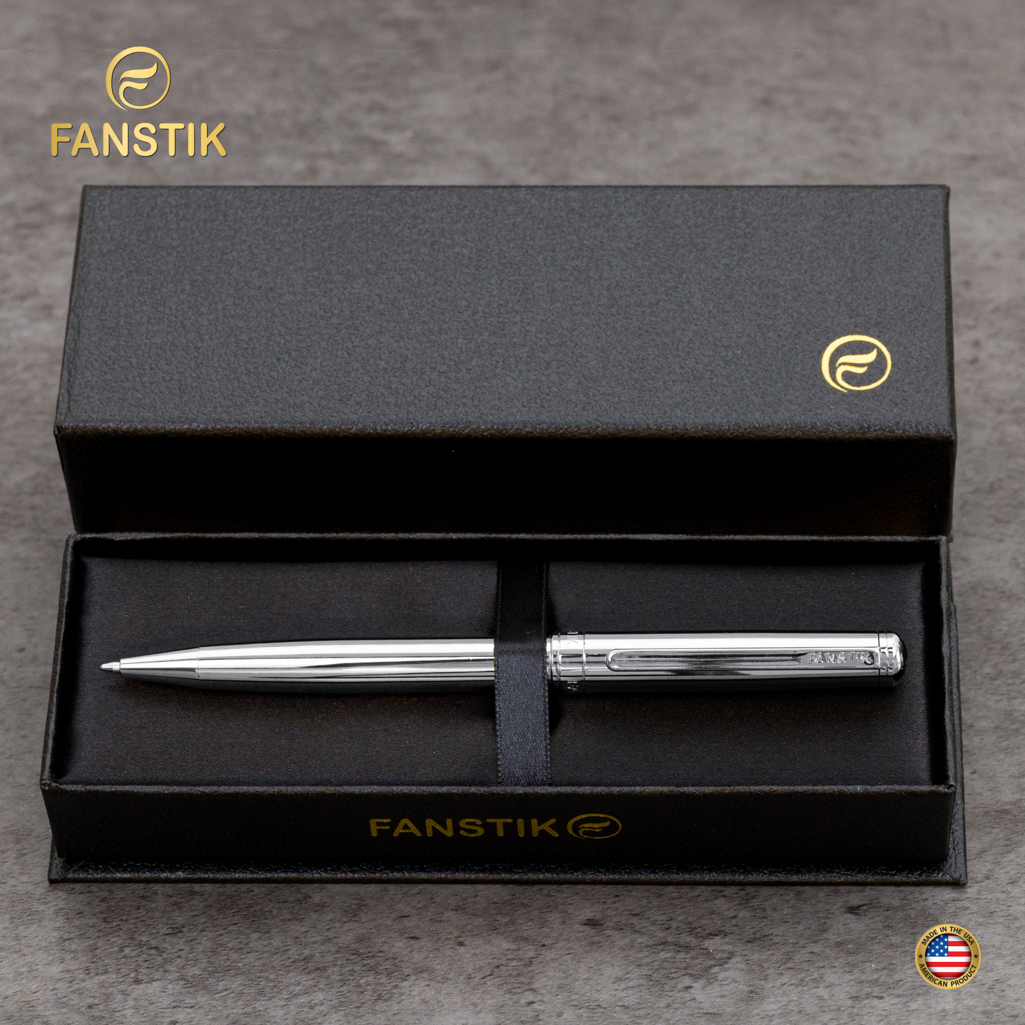 Luxury Silver Ballpoint pens (MADE IN USA) Fancy Pen, Real 24K Gold Plating (Lux BallPoint Silver)