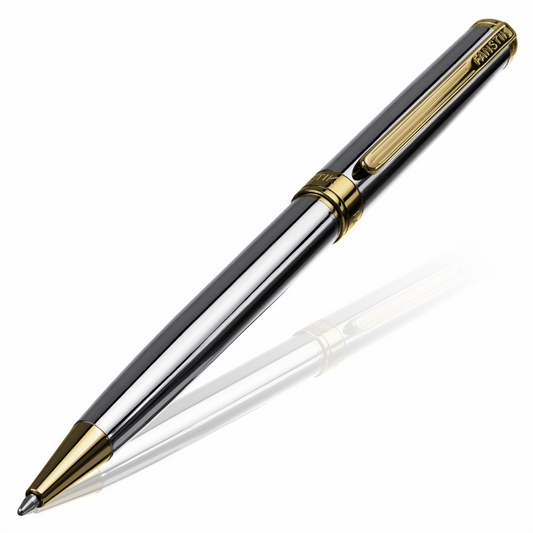 Luxury Silver & Gold Ballpoint pens (MADE IN USA) Fancy Pen, Real 24K Gold Plating (Lux BallPoint Silver & Gold)