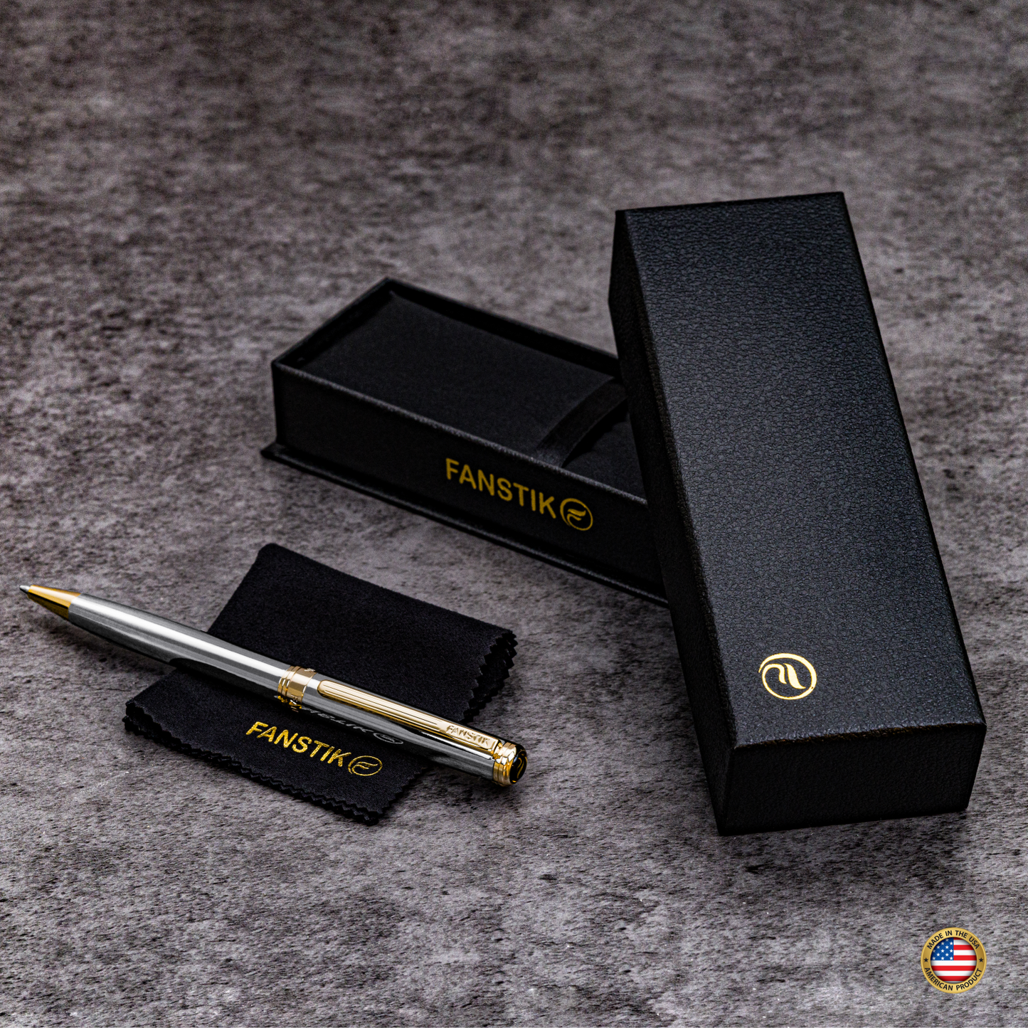 Personalized Luxury Silver & Gold Ballpoint pens (MADE IN USA) Fancy Pen, Real 24K Gold Plating (Lux Custom-BallPoint Silver & Gold)