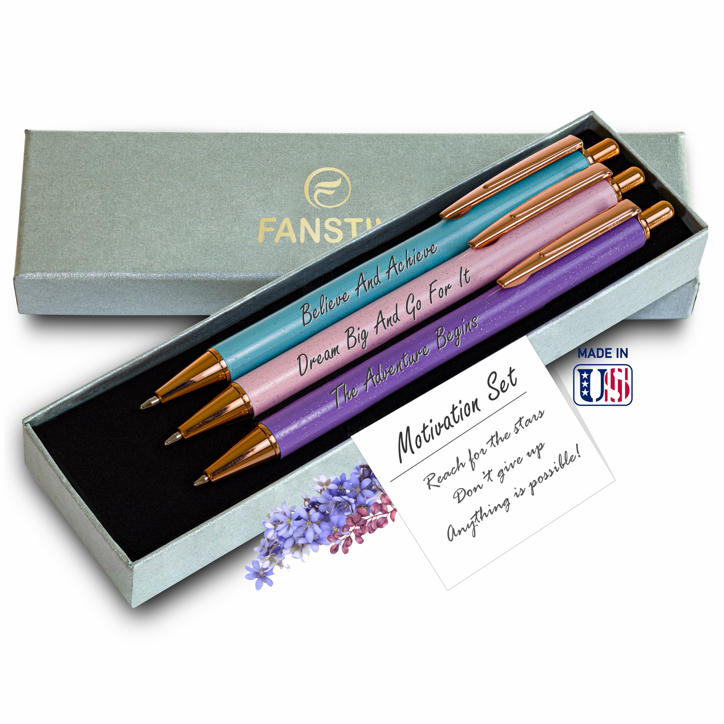 Pastel Pens Gifts, Fancy Pen Set for Women (Motivation Set)